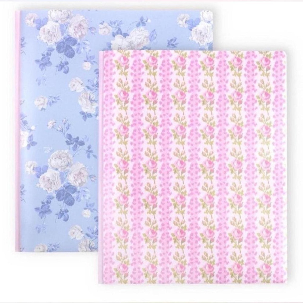 LoveShackFancy folders set of 2 Pink blooming heirloom Blue everblooming r